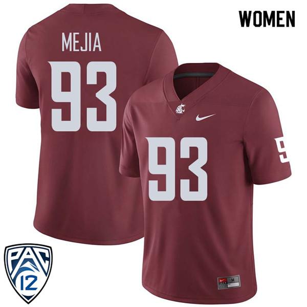 Women #93 Christian Mejia Washington State Cougars College Football Jerseys Sale-Crimson